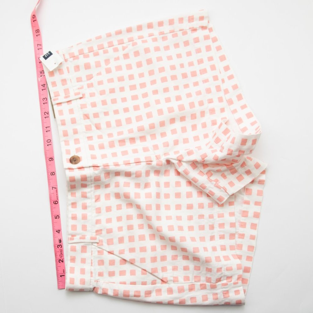 Gap Shorts Sunkissed 100% Cotton Gradiant Grid Print Pink White Size 6 New - Picture 7 of 8